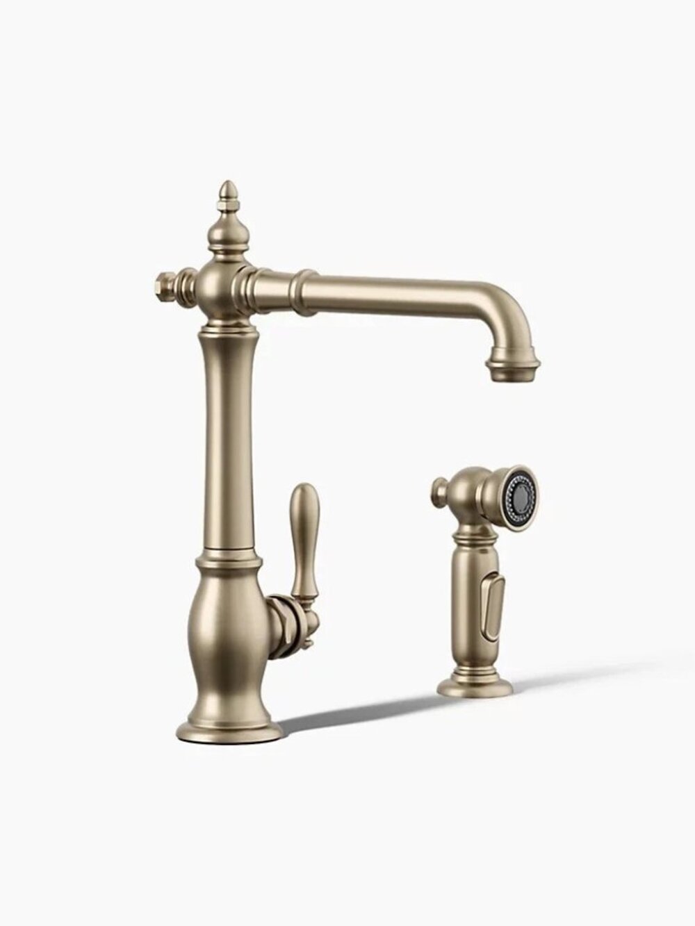 Kohler Artifacts Single Handle Kitchen Faucet Side Spray Vibrant Brushed Bronze